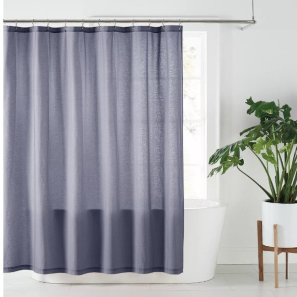 Nestwell 72-Inch x 86-Inch Solid Hemp Long Shower Curtain in Folkstone Grey - Picture 1 of 1